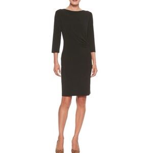 Banana Republic Black Stretch 3/4 Sleeve Sheath Dress Size Small